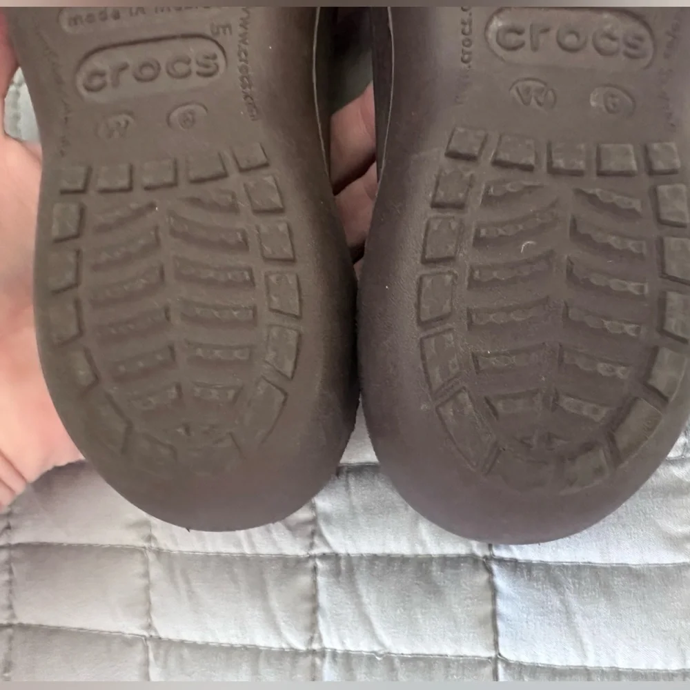 CROCS Kadee Ballet Flats Chocolate Brown Slingback Slip-On Shoes
